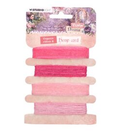 JMA-VD-RIB06 - Organza and hemp - pinks Victorian Dreams nr.06