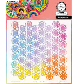 "PRE ORDER" (16-01-2025) ABM-25-MASK328 - Hexagon Stars Art By Marlene nr.328