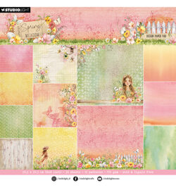 "PRE ORDER" (23-01-2025) SL-SM-DPP270 - Paper Pad Backgroundpaper Spring Meadow nr.270